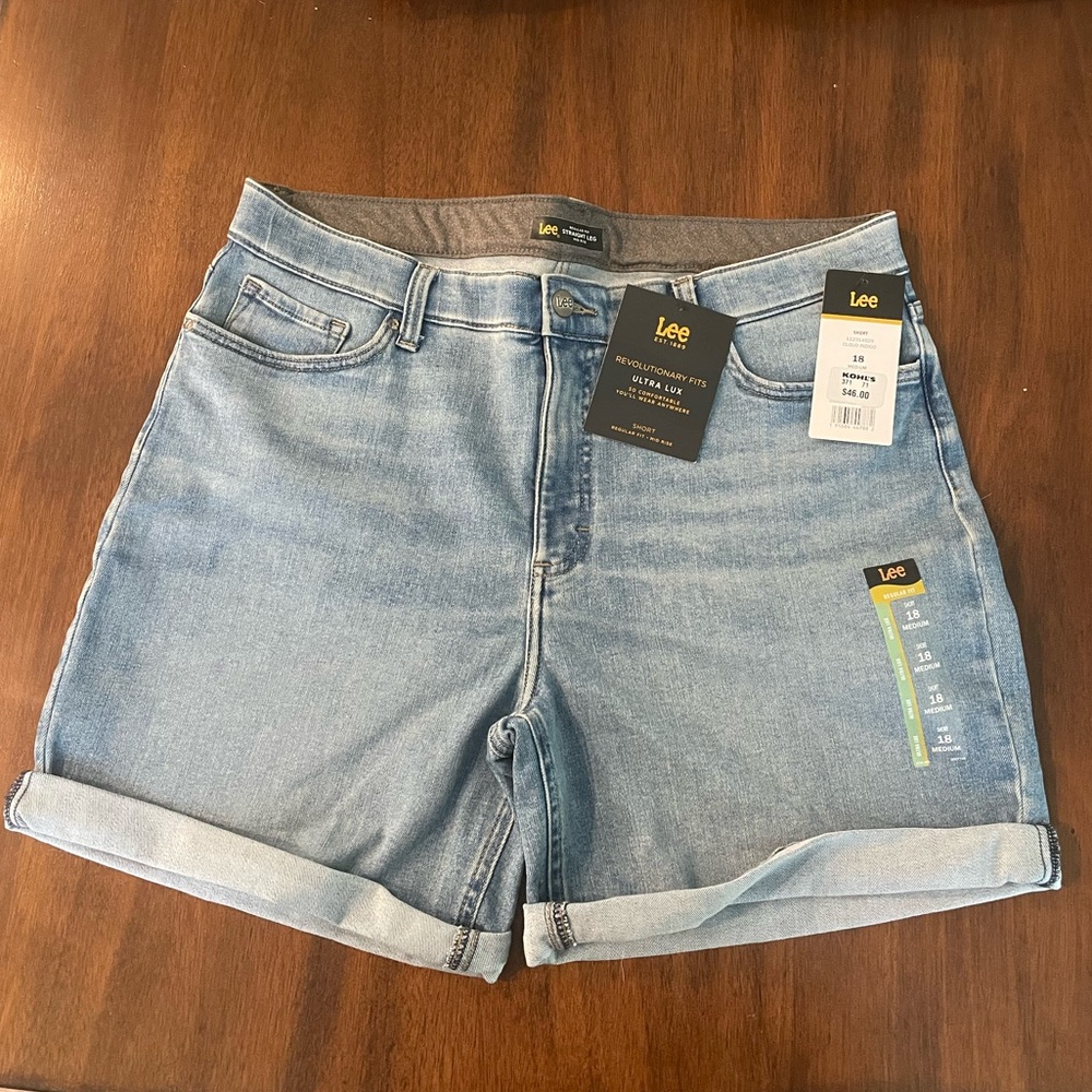 Lee Denim Ultra Lux Shorts 18 NWT
